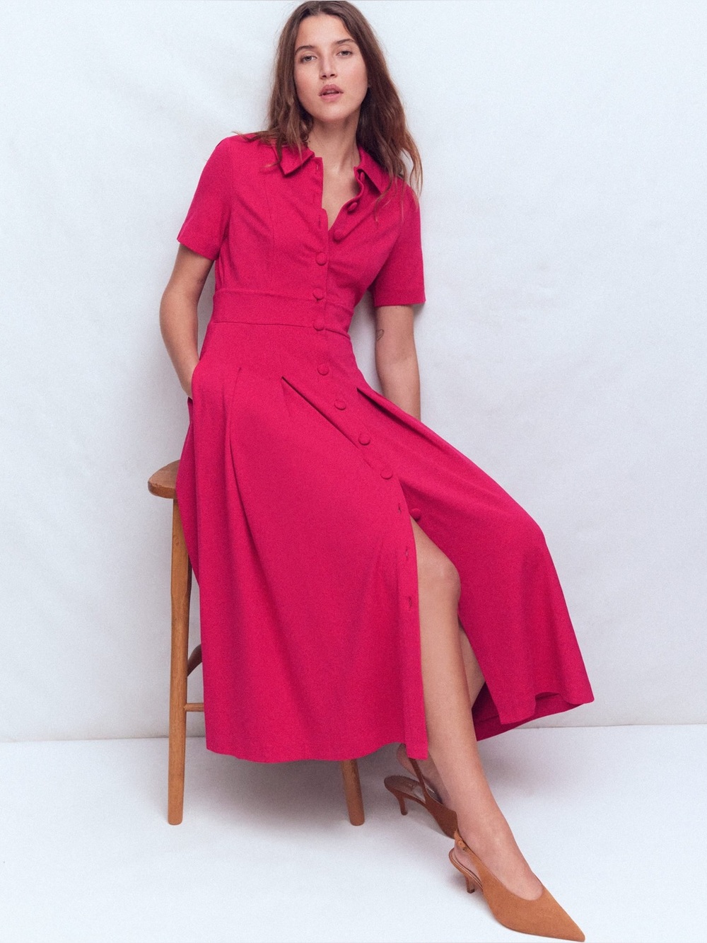 NWT Boden Pink Bridget Ponte Shirt Dress, Size 8